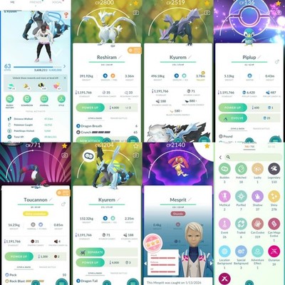 Pokémon PTC Acc Go - Lvl63 - 278 Shiny - 110 Legendary