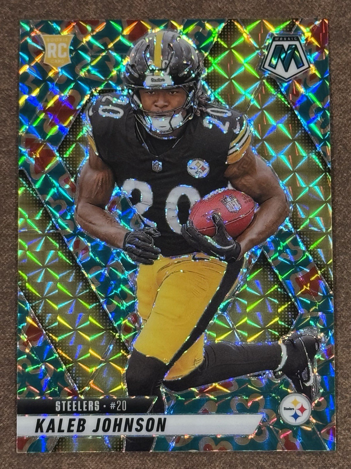 2025 Mosaic #315 Kaleb Johnson Christmas Cookies Prizm SSP Case Hit Steelers RC