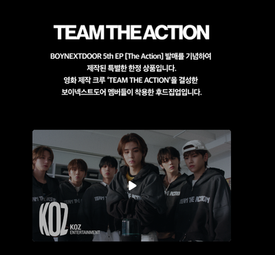 BOYNEXTDOOR 5th EP [ The Action ] OFFICIAL MERCH Zip-Up Hoodie +