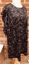 BNWT Capsule Black White Dress Size 22 Stretchy Spring Evening Puff Sleeves L8