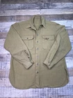 Vintage 40s WW2 US Army Wool Uniform Officers Shirt Mens M Long Sleeve Gas Flaps