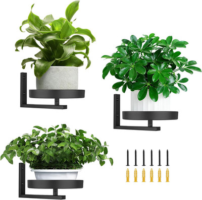 3 Pack Wall Planters for Indoor Plants,Wall Mounted Plant Holder, Metal Wall Pla