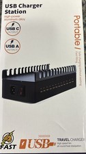 300W Charging Station for Multiple Devices, 24 Port USB C USB A Cellphone,Tablet