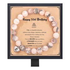 Birthday Gifts for Women - 50th Birthday Gifts for Her, E Initial Charm Stretch