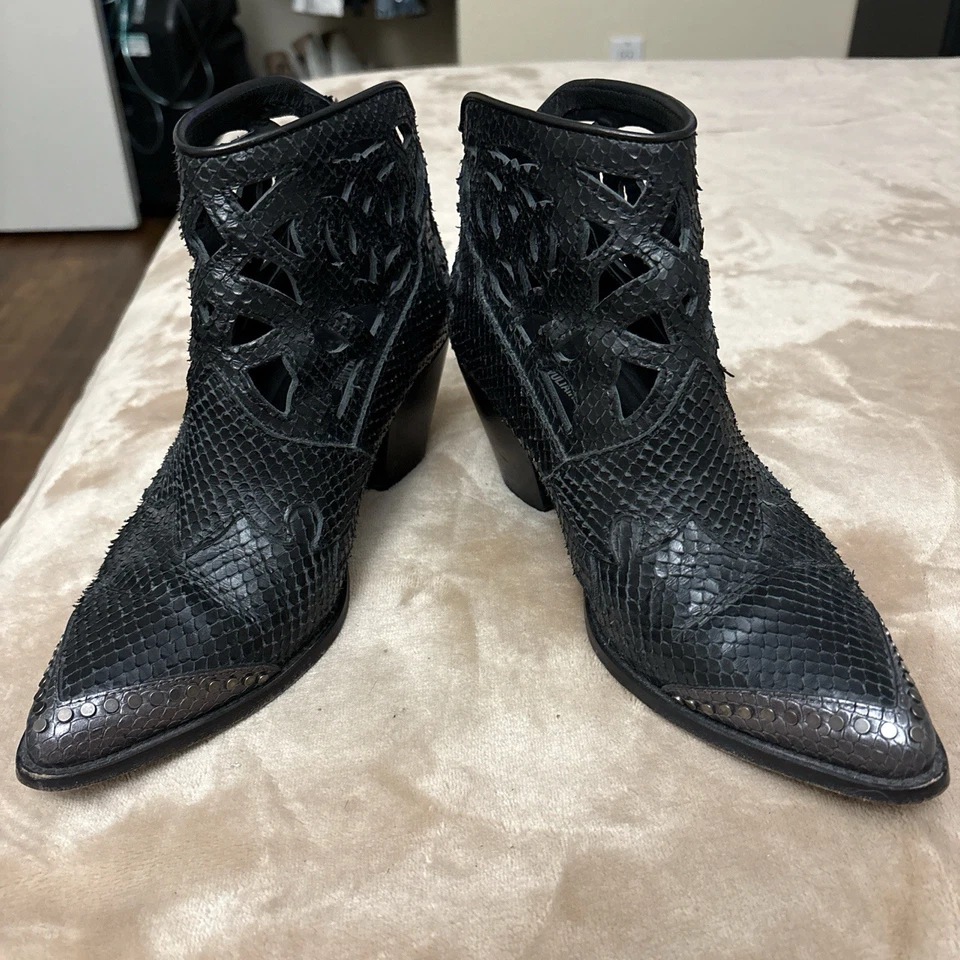 Botas caubói femininas de couro Zadig & Voltaire tamanho 38 EUA 8 - Imagem 2 de 4