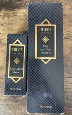 MARY KAY Tribute for Men 8oz Hair Body Wash, After Shave Balm 2 Fl. Oz. S37
