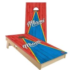 Triangle Cornhole Boards Skips Garage Miami Wood Lawn Game With Bags