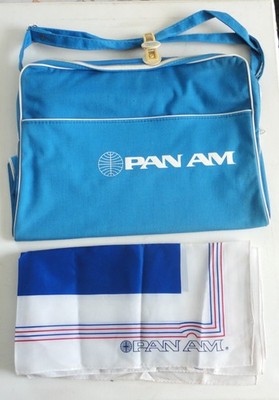 Pan Am Airline Crew Shoulder Bag Bearse IL Clipper Class Clip Pan Am Staff Scarf