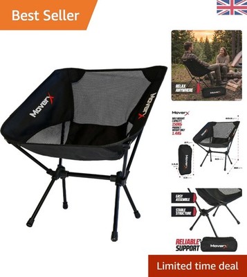 Vielseitiger schwarzer tragbarer Stuhl - klappbares Design für Camping, Strände & Festivals
