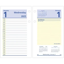 AT-A-GLANCE 2025 Desk Calendar Refill, Daily, 3-1/2" x 6", Standard, Loose-Leaf,