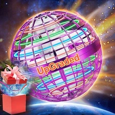 Cool Flying Orb Ball Toy, Boomerang Hover Ball, Mini Drone with gyroscope (PINK)