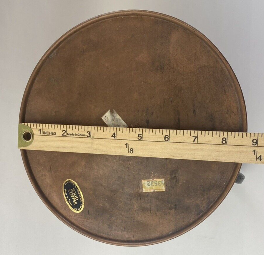 Solid Copper Pitcher Wide Belly Bottom Jug Turkey Cottagecore Flowers Plants Vtg