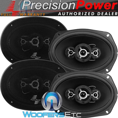 4 PRECISION POWER SD.694 6"x9" 1000W 4-WAY SUPER TWEETERS FULL RANGE SPEAKERS