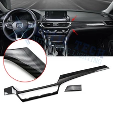2x Carbon Fiber Pattern Front Dashboard Strip Trim Fit Honda Accord 10th 2018-22