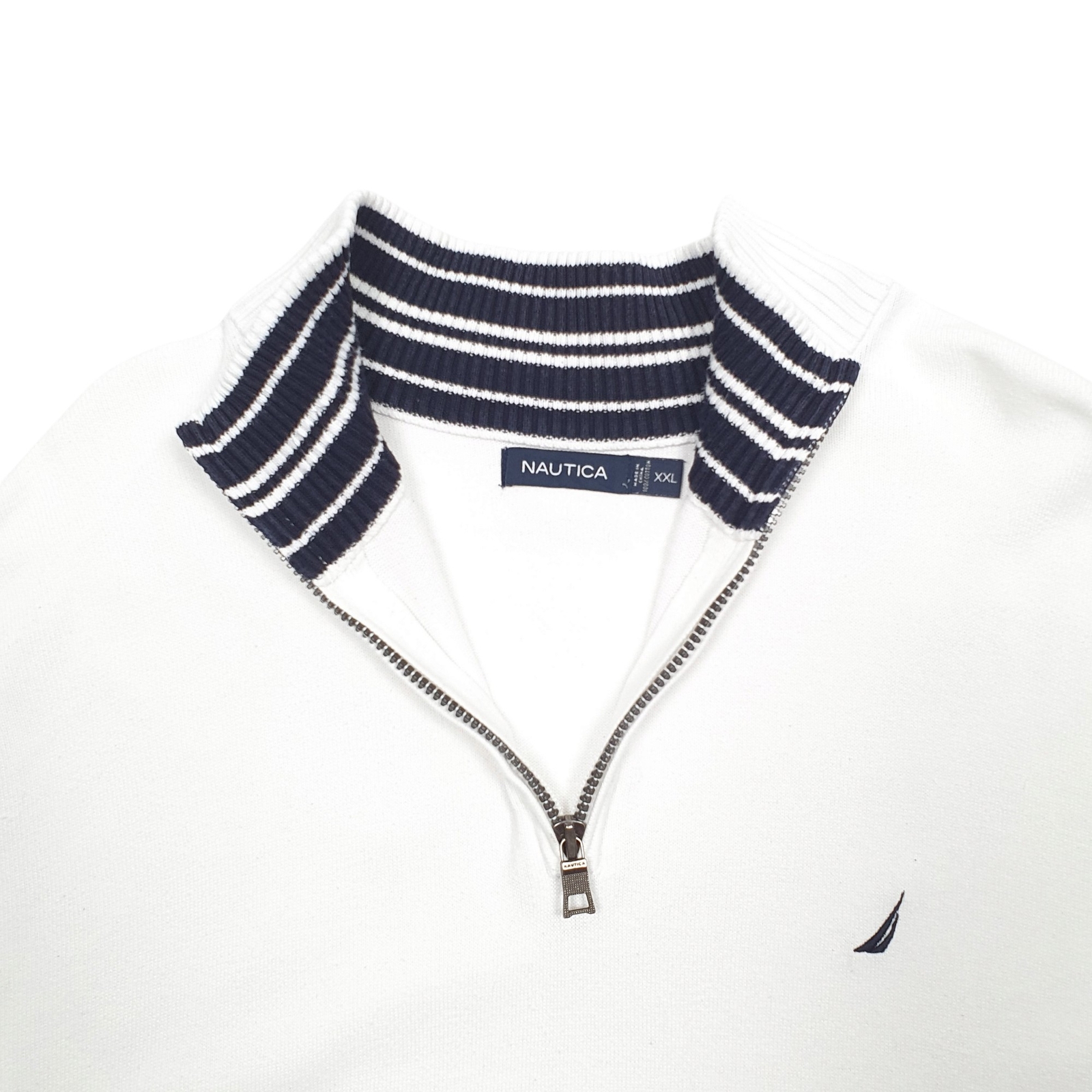 NAUTICA 1/4 Quarter Zip Cotton Jumper Sweatshirt Mens XXL image 2
