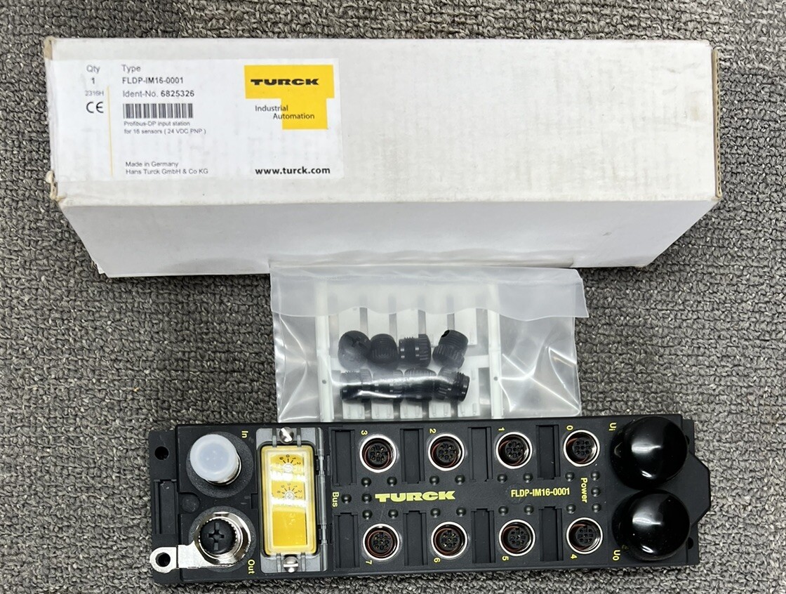 Turck FLDP-IM16-0001 Ident No 6825326 Profibus Input Station 16 Sensors