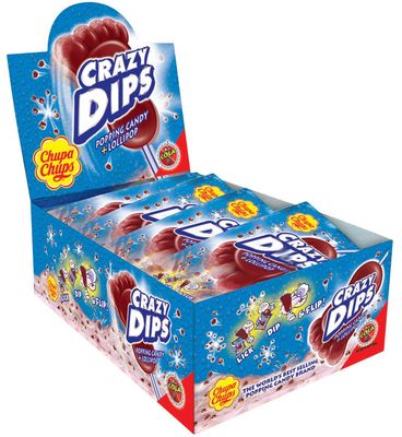 Chupa Chups Crazy Dips Cola Lutscher & Knister Brause 24 Stück