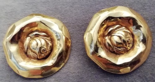 Boucles D'oreilles Clips Emmanuel Ungaro - Doré Vintage - Couture - Occasion