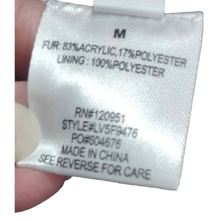 Olive & Oak Fully Lined Striped Faux Fur Vest with Hook & Eye Closures, Sz M