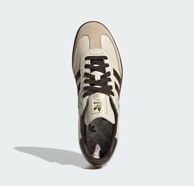 New Adidas Samba OG Leather Shoes - Cream White / Dark Brown New Adidas Samba OG Leather Shoes - Cream White / Dark Brown