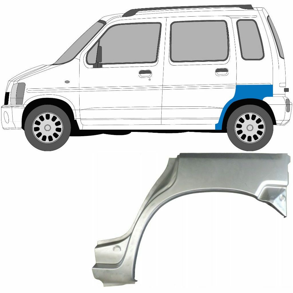 FüR Suzuki Wagon R+ 1993-2000 Radlauf Reparaturblech KotflüGel / Links-image