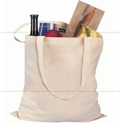 JMS BRIDGE 1 3 5 10 25 50 100 Cotton Tote Bags Eco Friendly TOP Natural Wholesale