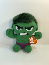 TY Beanie Baby Avengers 6" HULK Marvel Plush Licensed Toy w/ MWMTs Ty Heart Tags
