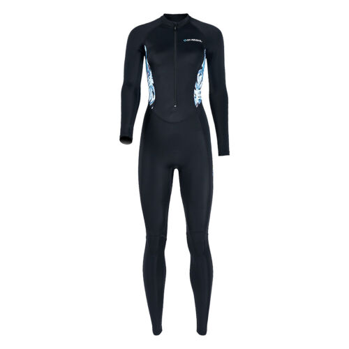 Women Men Full Body Wetsuit Diving Snorkeling Surfing Swimming Suit (Black S)