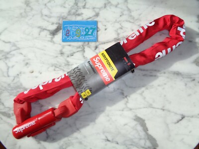 Supreme NYC Kryptonite Fahrradschloss Kette Diebstahlsicherung rot 3M 39,3'' SS21