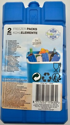 2 x 200 ml Fresh & Cold Freezer Packs Kühlakkus für Lebensmittel geeignet