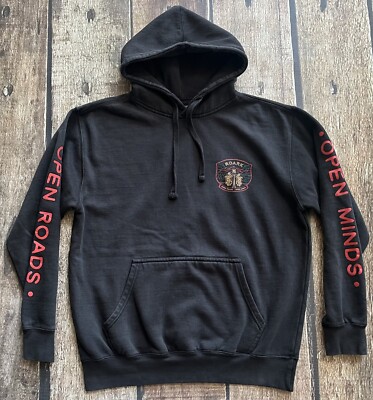 ROARK OPEN ROADS OPEN MINDS PULLOVER HOODIE BLACK MULTI MENS MEDIUM EXCELLENT