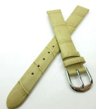 Infinite Brown 14mm Watch Strap Crocodile Grain Leather Upper Silver Tone Buckle