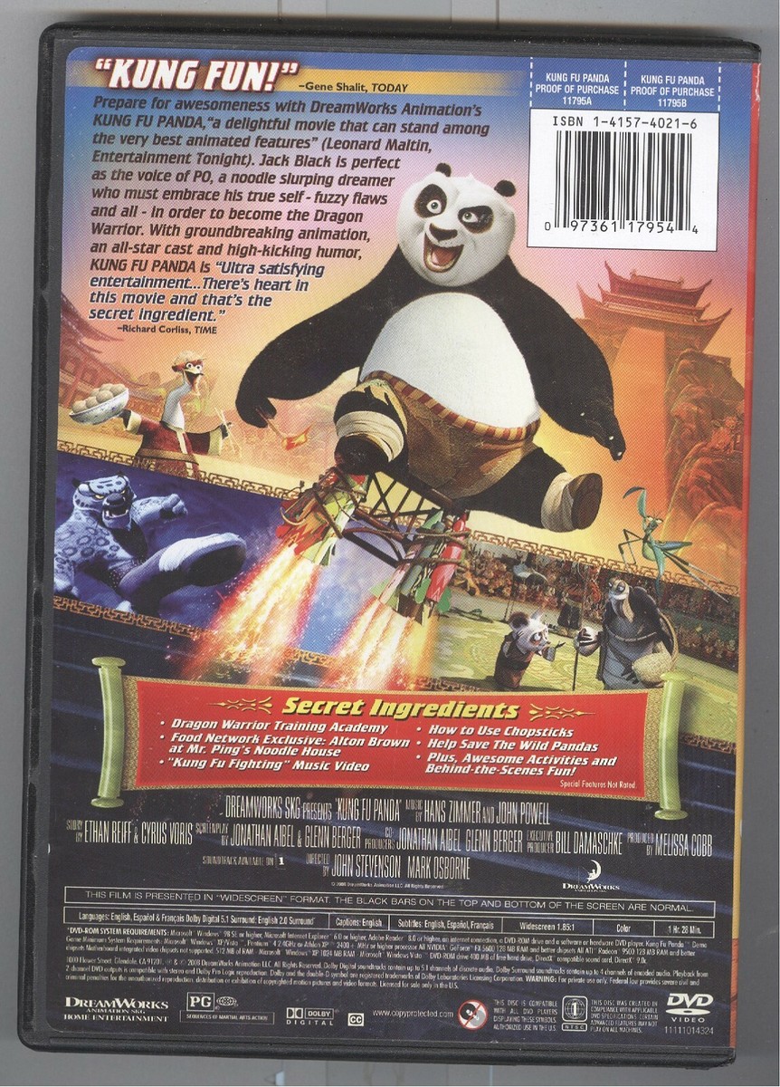Kung Fu Panda (2008 WS DVD) Jack Black Dustin Hoffman Angelina