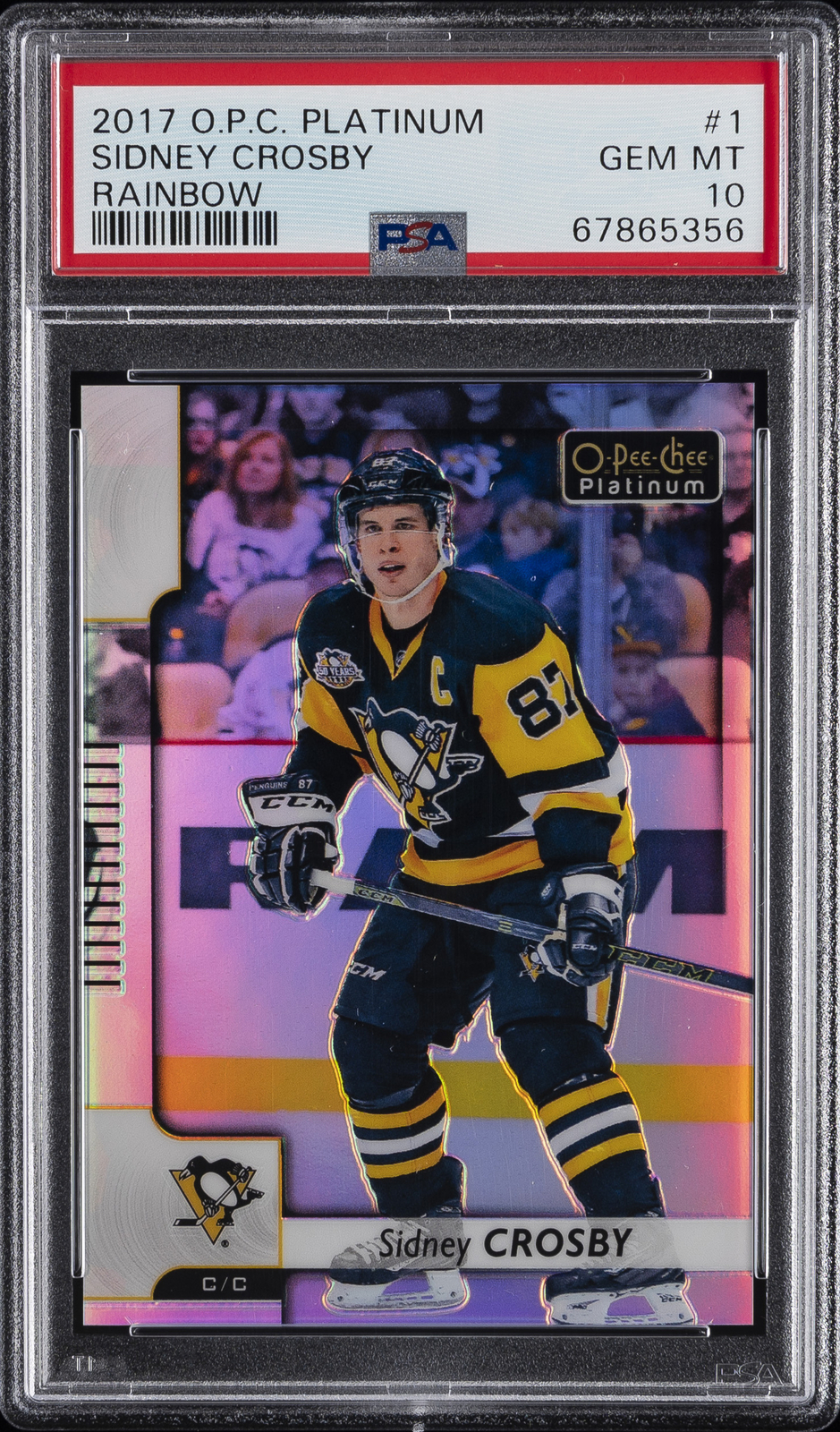 2017 O-PEE-CHEE PLATINUM RAINBOW #1 SIDNEY CROSBY PSA 10