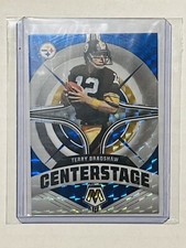 TERRY BRADSHAW 2022 Panini Mosaic Center Stage Blue Prizm 65/99 Steelers Legend