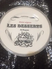 FAIENCERIE DE GIEN Gastronomie Les Desserts Plate 8 3/4" France NEW