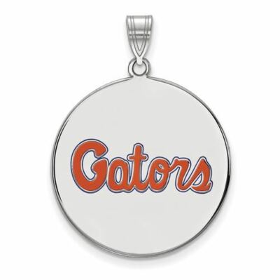SS Univ of Florida Alligatoren Schrift XL emaillierte Scheibe Anhänger