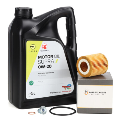 5L ORIGINAL SUPRA 0W20 + HIRSCHER Ölfilter für CITROEN OPEL PEUGEOT 1.5 BlueHDi