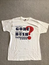 VINTAGE BUSH GORE PRESIDENTIAL CAMPAIGN 2000 T SHIRT SIZE LARGE NEW
