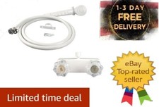 White RV /Mobile Home Shower Faucet with Clear Handles  Includes Hand-Held Show