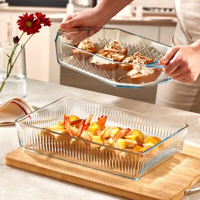 2,75/3L Pasabahce Glas Kochen Backen Braten Backofen Serviertablett Rechteckig
