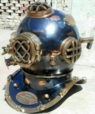 Antique 18" Diving Diverse vintage BOSTON MARK V U.S Navy Deep Sea Divers Helmet