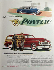 1948 Pontiac Motor Division Automobile Silver Streak Station Wagon Vtg Print Ad