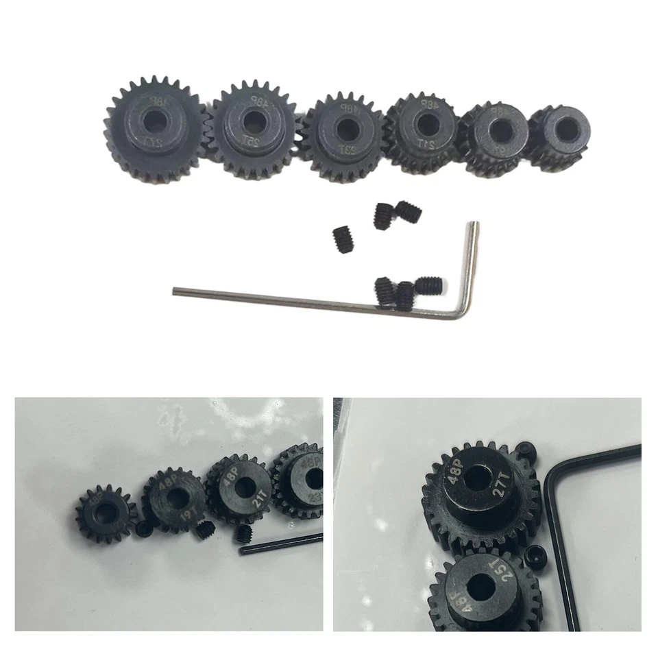 RC 48P Pinion Gear Set 17T 19T 21T 23T 25T 27 For Traxxas 1/10 Slash Rustler 2WD - Image 4 of 4