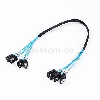 MARKENLOS Cavo SAS 0,5/1 M SATA III 6Gbps per server 4xSATA 7Pin a 4xSATA 7Pin cavo dati