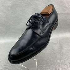 Mercanti Florentini Oxford Black Leather Round Apron Toe Lace Up Shoes Size 10M