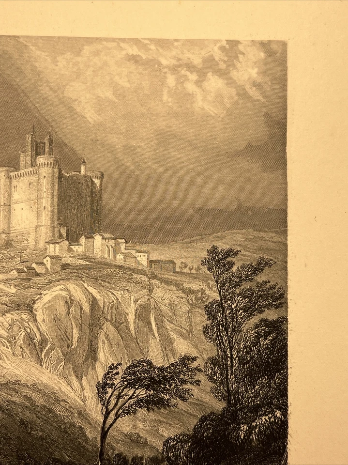 Château de Bouzols France 1851 Antik Loire Stahlstich Illustration Château - Bild 3 von 4