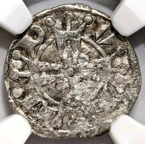 Raymond V France Provence NGC AU Details Silver Denier Knights Templar Crusader