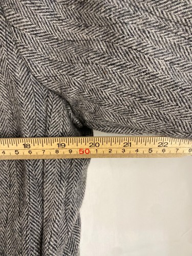 Yo! Japan Herringbone Jacket Women's Size 4 Grey Wool Fray Edge Blazer Button Up - Picture 9 of 19