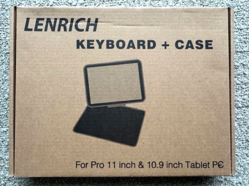 Lenrich iPad Case Black with Keyboard for iPad Pro 11" and iPad 10.9" NEW in Box